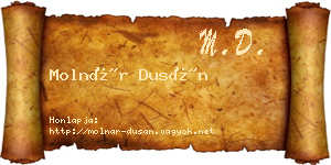 Molnár Dusán névjegykártya
