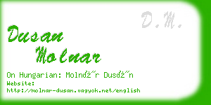 dusan molnar business card